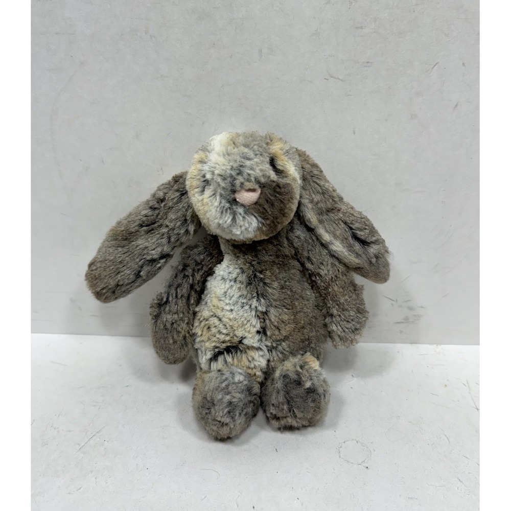 Jellycat Bashful Woodland Bunny Small 8" Brown Gray Retired Plush Rabbit